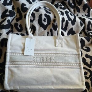 A New Day St. Tropez Beige Tote Bag